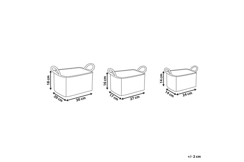 Kurv Hoian sett av 3 - Oppbevaring - Oppbevaring til småting - Kurver - Flettet kurv & rottingkurv