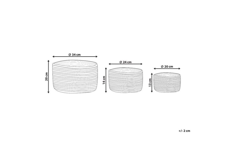 Kurv Kahu sett av 3 - Oppbevaring - Oppbevaring til småting - Kurver - Flettet kurv & rottingkurv