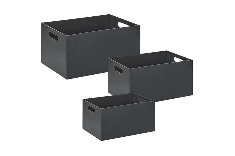 Kurv Larsa sett med 3 Grå, Grå