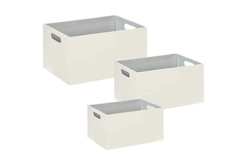 Kurv Larsa sett med 3 Hvit, Hvit