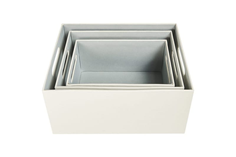 Kurv Larsa sett med 3 Hvit - Hvit - Oppbevaring - Oppbevaring til småting - Kurver - Flettet kurv & rottingkurv