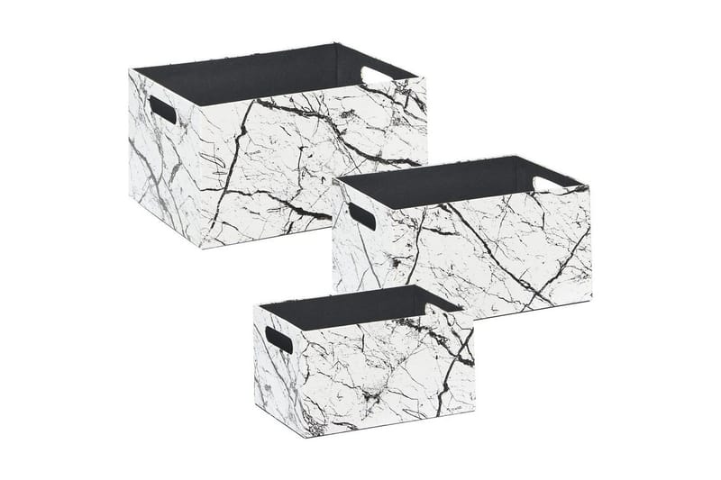 Kurv Larsa sett med 3 Hvit/Svart - Hvit/Svart - Oppbevaring - Oppbevaring til småting - Kurver - Trådkurve