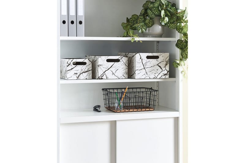 Kurv Larsa sett med 3 Hvit/Svart - Hvit/Svart - Oppbevaring - Oppbevaring til småting - Kurver - Flettet kurv & rottingkurv