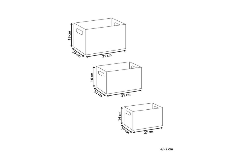 Kurv Larsa sett med 3 Hvit/Svart - Hvit/Svart - Oppbevaring - Oppbevaring til småting - Kurver - Flettet kurv & rottingkurv