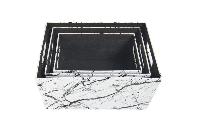 Kurv Larsa sett med 3 Hvit/Svart - Hvit/Svart - Oppbevaring - Oppbevaring til småting - Kurver - Trådkurve