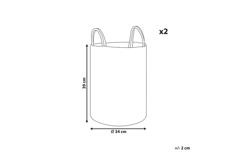 Kurv Saryk sett med 2 Grå - Grå - Oppbevaring - Oppbevaring til småting - Kurver - Flettet kurv & rottingkurv