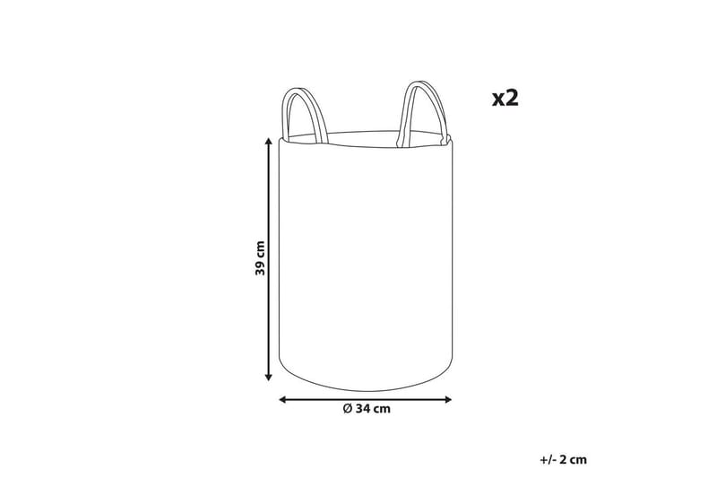 Kurv Saryk sett med 2 Grå - Grå - Oppbevaring - Oppbevaring til småting - Kurver - Flettet kurv & rottingkurv