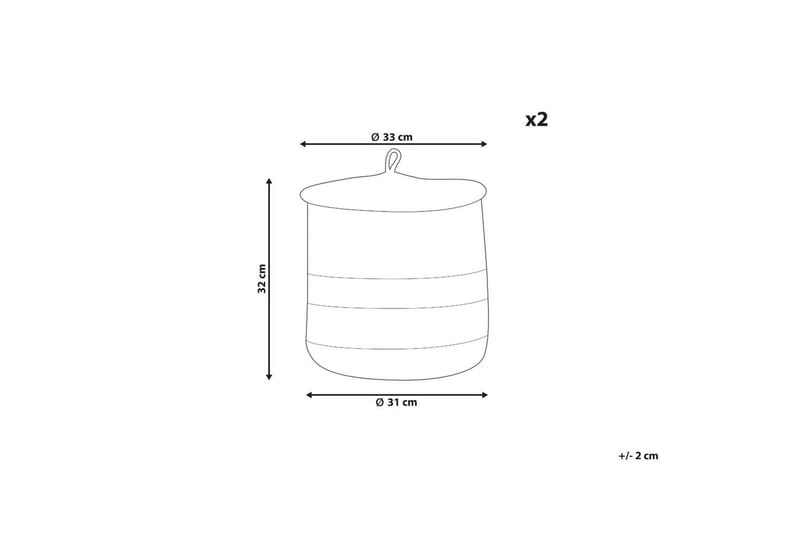 Kurv Silopi sett av 2 Beige, Oransje - Beige, Oransje - Oppbevaring - Oppbevaring til småting - Kurver - Flettet kurv & rottingkurv