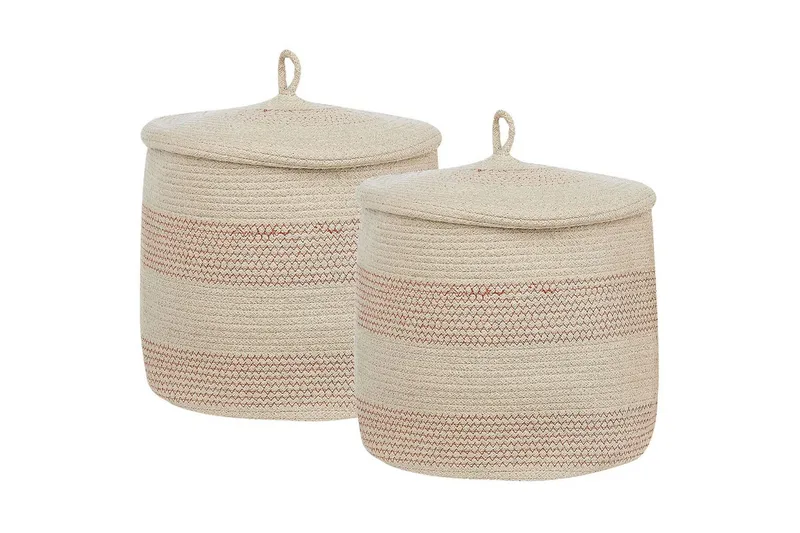 Kurv Silopi sett av 2 Beige, Oransje, Beige, Oransje