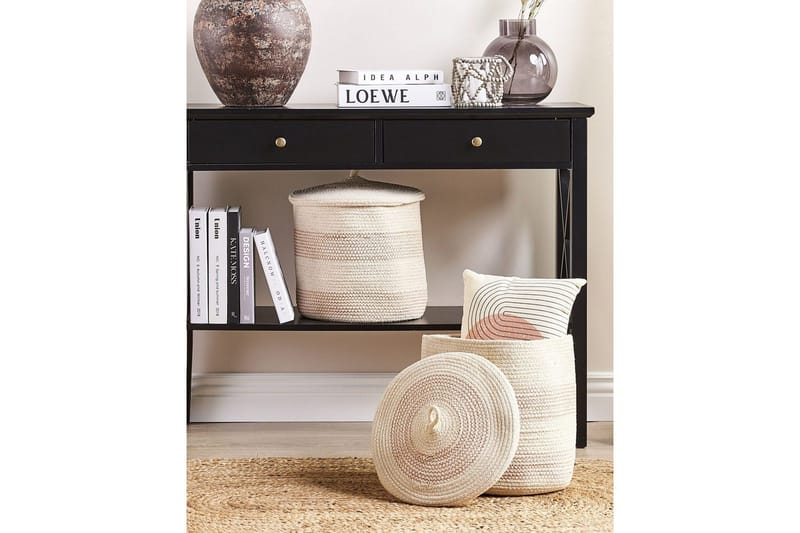 Kurv Silopi sett av 2 Beige, Oransje - Beige, Oransje - Oppbevaring - Oppbevaring til småting - Kurver - Flettet kurv & rottingkurv