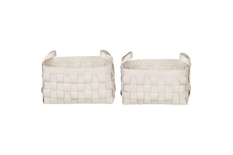 Kurv Sippar sett av 2 Hvit - Hvit - Oppbevaring - Oppbevaring til småting - Kurver - Flettet kurv & rottingkurv