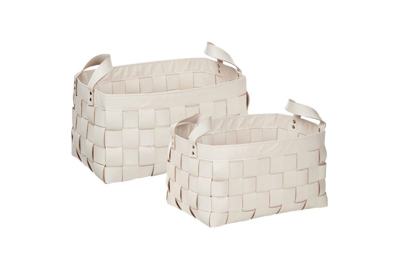 Kurv Sippar sett av 2 Hvit - Hvit - Oppbevaring - Oppbevaring til småting - Kurver - Flettet kurv & rottingkurv