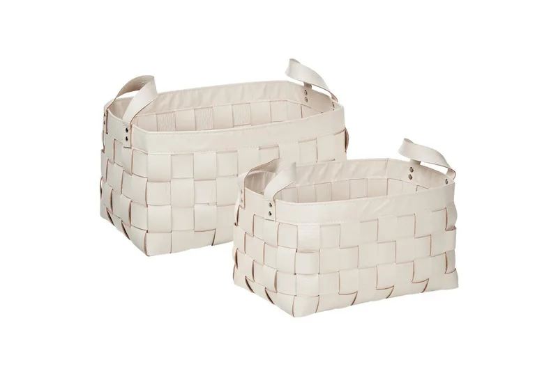 Kurv Sippar sett av 2 Hvit - Hvit - Oppbevaring - Oppbevaring til småting - Kurver - Flettet kurv & rottingkurv