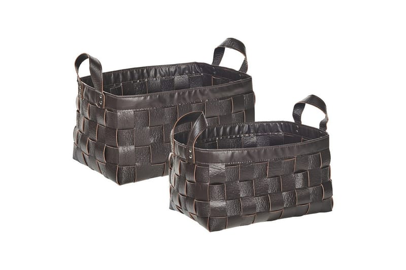 Kurv Sippar sett av 2 Mørk brun - Mørk brun - Oppbevaring - Oppbevaring til småting - Kurver - Flettet kurv & rottingkurv