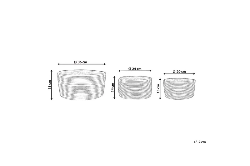 Kurv Tajori sett på 3 - Oppbevaring - Oppbevaring til småting - Kurver - Flettet kurv & rottingkurv