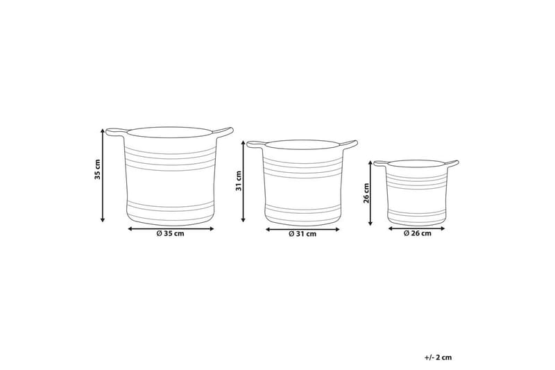 Kurv Zhob sett av 3 - Oppbevaring - Oppbevaring til småting - Kurver - Flettet kurv & rottingkurv