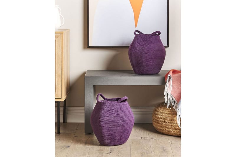 Kurv Panjgur sett av 2 Fiolett - Fiolett - Oppbevaring - Oppbevaring til småting - Kurver - Flettet kurv & rottingkurv