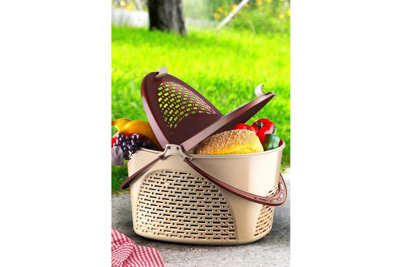 Tharn Piknikkurv 37 cm - Brun - Oppbevaring - Oppbevaring til småting - Kurver - Piknikkurv