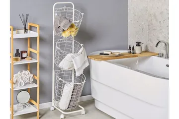 Ayapal Metallstativ 37 cm 3 Kurver - Hvit - Oppbevaring - Oppbevaring til småting - Kurver - Trådkurve