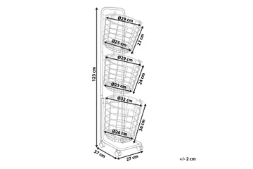 Ayapal Metallstativ 37 cm 3 Kurver - Hvit - Oppbevaring - Oppbevaring til småting - Kurver - Trådkurve