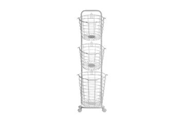 Ayapal Metallstativ 37 cm 3 Kurver - Hvit - Oppbevaring - Oppbevaring til småting - Kurver - Trådkurve