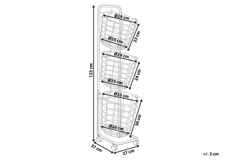 Ayapal Metallstativ 37 cm 3 Kurver - Svart - Oppbevaring - Oppbevaring til småting - Kurver - Trådkurve