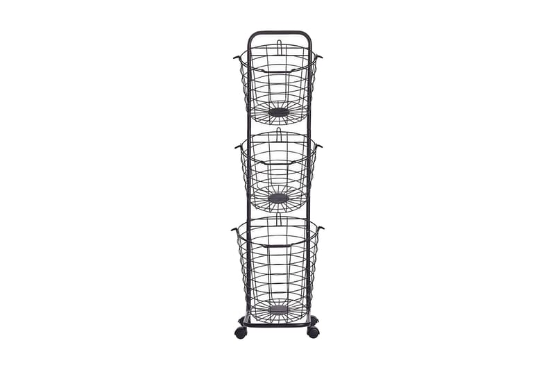 Ayapal Metallstativ 37 cm 3 Kurver - Svart - Oppbevaring - Oppbevaring til småting - Kurver - Trådkurve