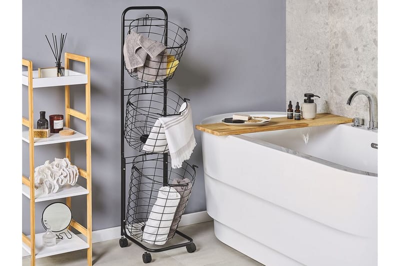 Ayapal Metallstativ 37 cm 3 Kurver - Svart - Oppbevaring - Oppbevaring til småting - Kurver - Trådkurve