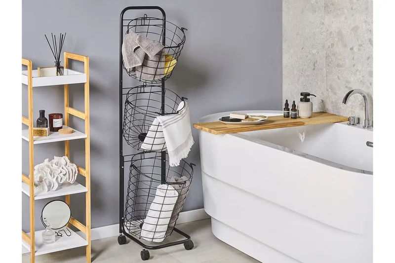 Ayapal Metallstativ 37 cm 3 Kurver - Svart - Oppbevaring - Oppbevaring til småting - Kurver - Trådkurve