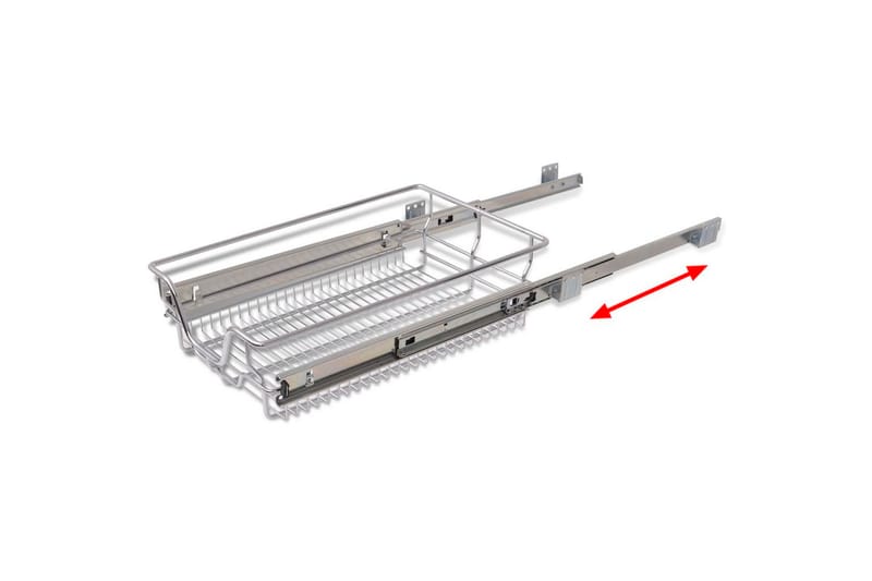 Uttrekkbare kurvskuffer 2 stk 400 mm - Trådkurve