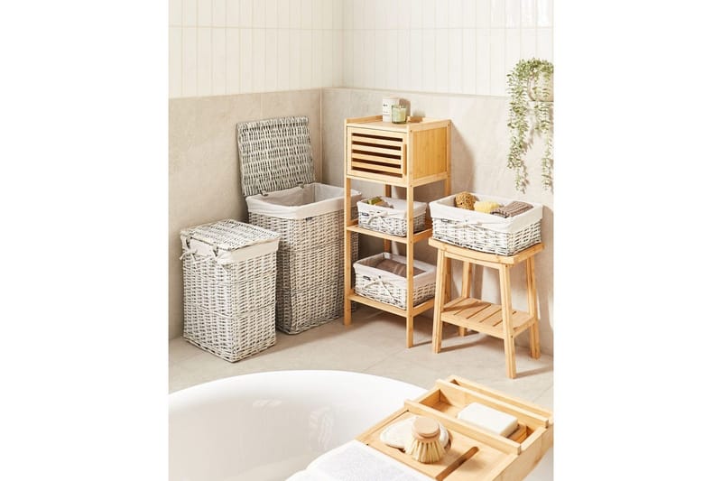 Vaskekurver Ella Hvit - Hvit - Oppbevaring - Oppbevaring til småting - Kurver - Flettet kurv & rottingkurv