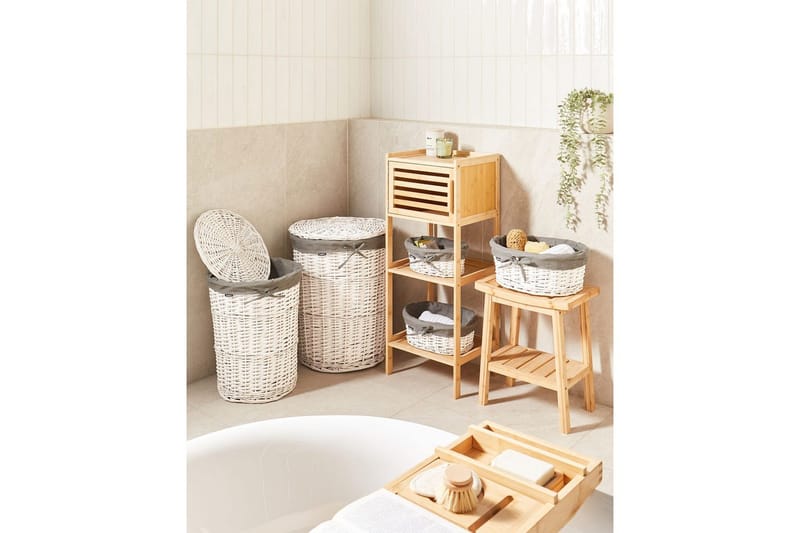 Vaskekurver Vakari Grå/hvit - Grå/hvit - Oppbevaring - Oppbevaring til småting - Kurver - Flettet kurv & rottingkurv