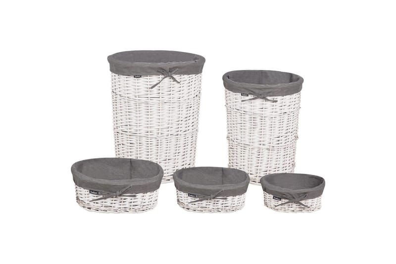 Vaskekurver Vakari Grå/hvit - Grå/hvit - Oppbevaring - Oppbevaring til småting - Kurver - Flettet kurv & rottingkurv