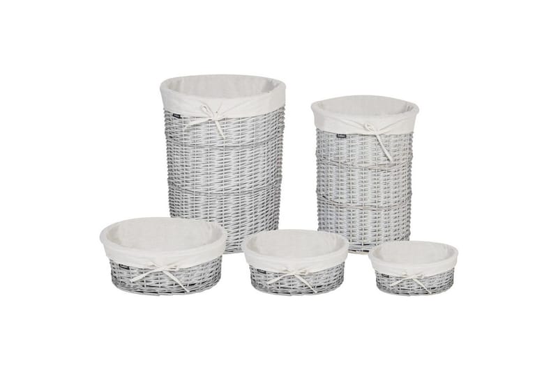 Vaskekurver Vakari Hvit/Grå - Hvit/Grå - Oppbevaring - Oppbevaring til småting - Kurver - Flettet kurv & rottingkurv