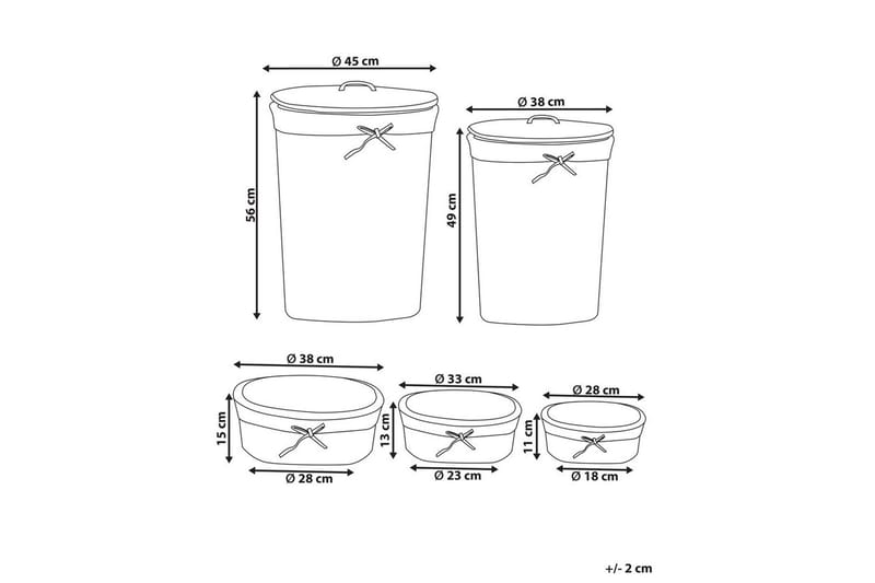 Vaskekurver Vakari Hvit/Grå - Hvit/Grå - Oppbevaring - Oppbevaring til småting - Kurver - Flettet kurv & rottingkurv