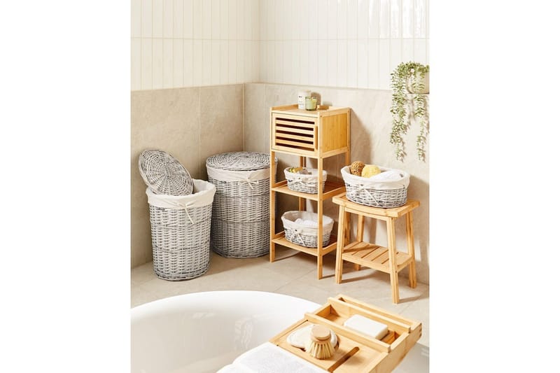 Vaskekurver Vakari Hvit/Grå - Hvit/Grå - Oppbevaring - Oppbevaring til småting - Kurver - Flettet kurv & rottingkurv