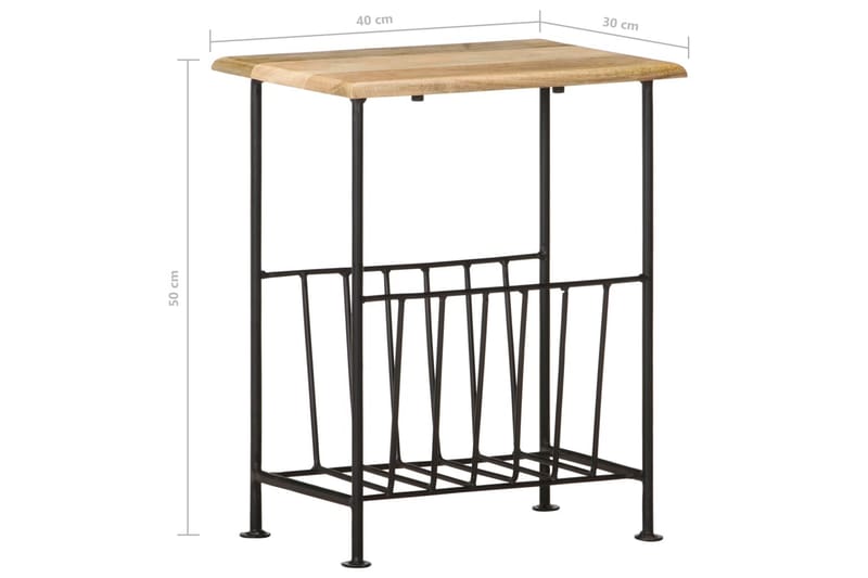 Magasinstativ 40x30x50 cm heltre mango & stål - Oppbevaring - Oppbevaring til småting