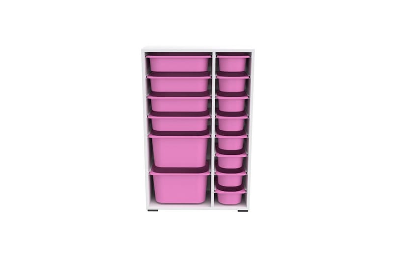 Masashige Oppbevaringsbokser 69,5 cm - Hvit/Rosa - Oppbevaring - Oppbevaring til småting - Oppbevaringsbokser