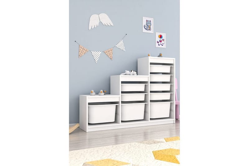 Mobin Oppbevaringsbokser 132 cm - Hvit - Oppbevaring - Oppbevaring til småting - Oppbevaringsbokser