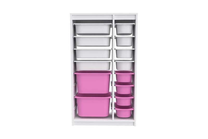 Montana Oppbevaringsbokser 69 cm - Hvit/Rosa - Oppbevaring - Oppbevaring til småting - Oppbevaringsbokser