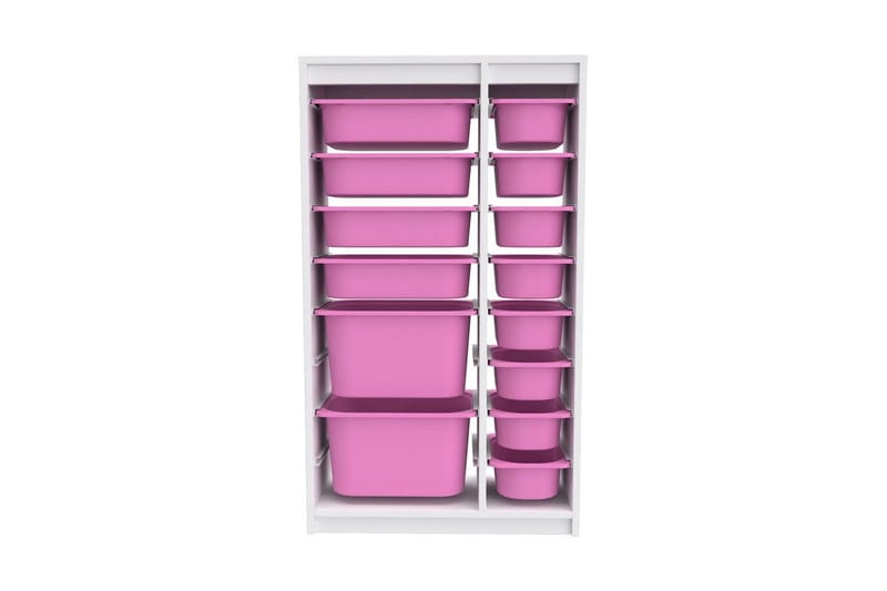 Montana Oppbevaringsbokser 69 cm - Hvit/Rosa - Oppbevaring - Oppbevaring til småting - Oppbevaringsbokser