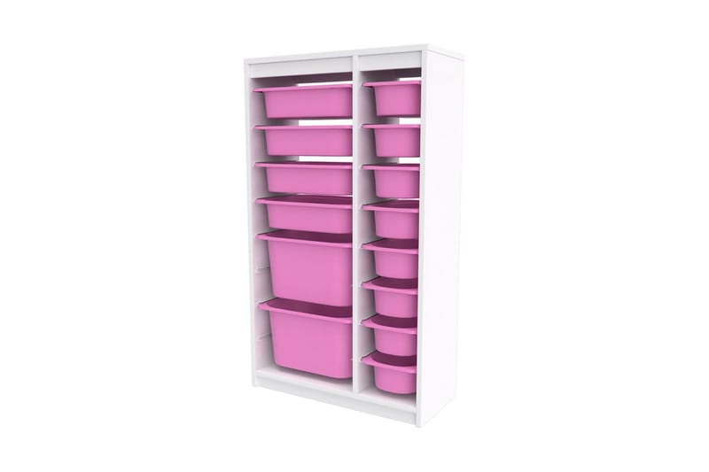 Montana Oppbevaringsbokser 69 cm - Hvit/Rosa - Oppbevaring - Oppbevaring til småting - Oppbevaringsbokser