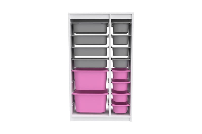 Montana Oppbevaringsbokser 69 cm - Hvit/Rosa/Grå - Oppbevaring - Oppbevaring til småting - Oppbevaringsbokser