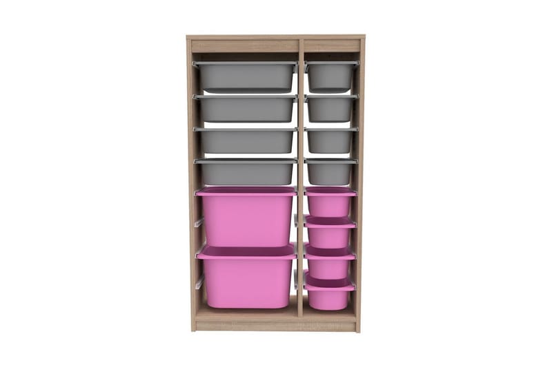 Montana Oppbevaringsbokser 69 cm - Rosa/Grå - Oppbevaring - Oppbevaring til småting - Oppbevaringsbokser