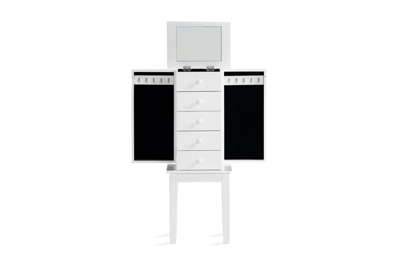 Rogue Smykkeskap 34x26x91 cm - Hvit - Oppbevaring - Oppbevaring til småting - Oppbevaring smykker - Smykkestativ & smykkeskrin