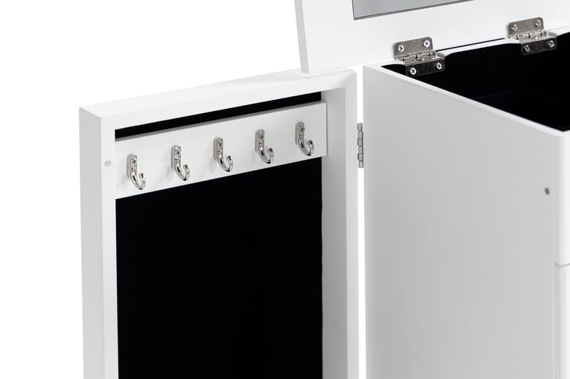 Rogue Smykkeskap 34x26x91 cm - Hvit - Oppbevaring - Oppbevaring til småting - Oppbevaring smykker - Smykkestativ & smykkeskrin