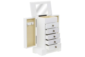 Smykkeskrin med speil MDF 25x13,5x34 cm - Oppbevaring - Oppbevaring til småting - Oppbevaring smykker - Smykkestativ & smykkeskrin