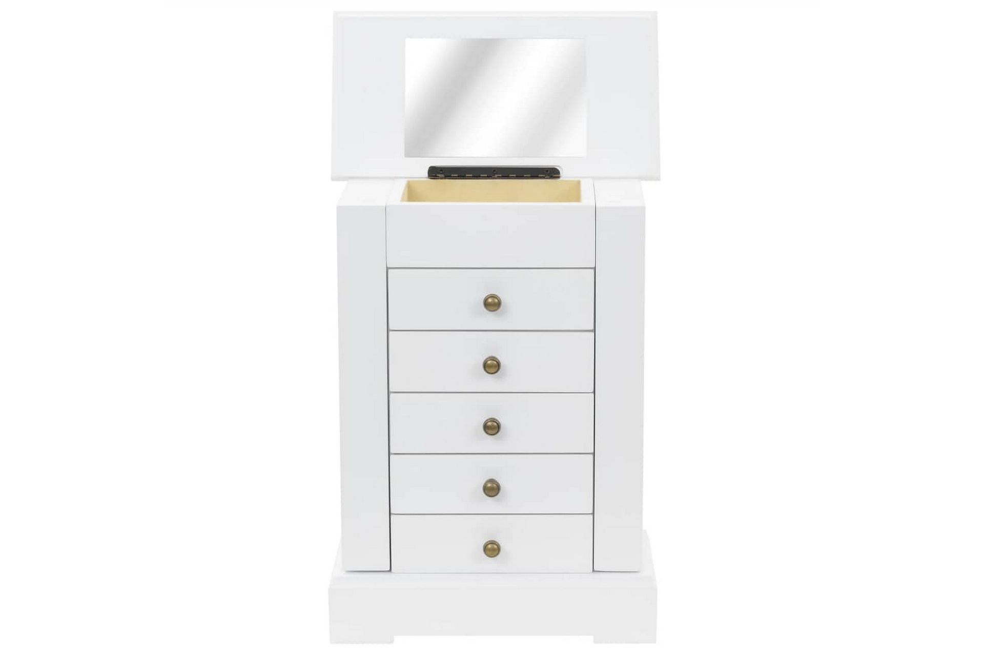Smykkeskrin med speil MDF 25x13,5x34 cm - Oppbevaring - Oppbevaring til småting - Oppbevaring smykker - Smykkestativ & smykkeskrin