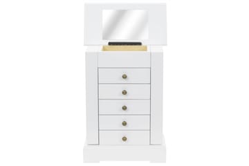 Smykkeskrin med speil MDF 25x13,5x34 cm - Oppbevaring - Oppbevaring til småting - Oppbevaring smykker - Smykkestativ & smykkeskrin