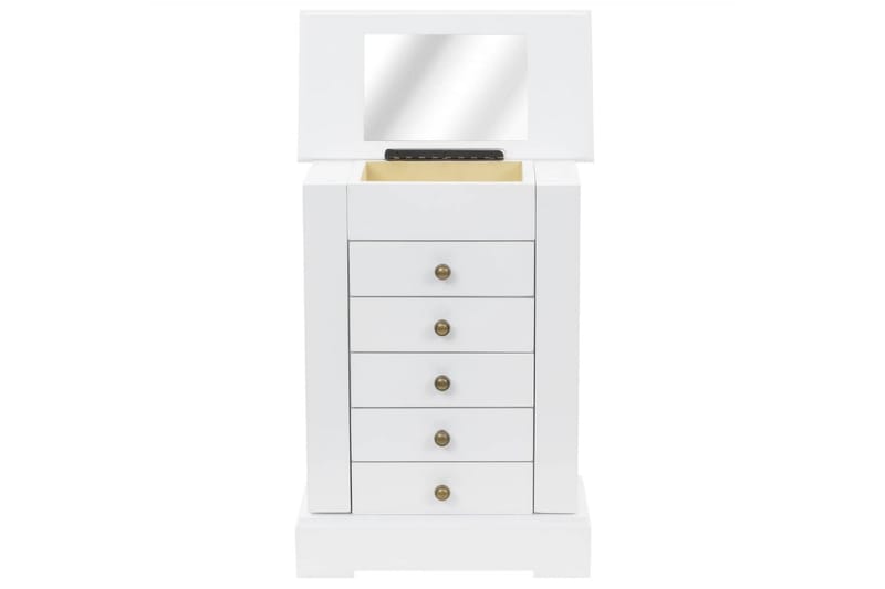 Smykkeskrin med speil MDF 25x13,5x34 cm - Oppbevaring - Oppbevaring til småting - Oppbevaring smykker - Smykkestativ & smykkeskrin